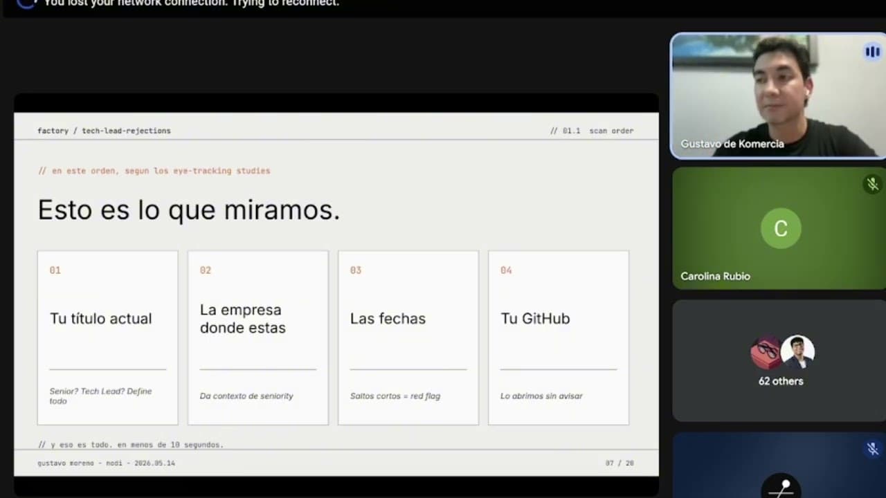 ¿Por qué te descarta el Tech Lead sin explicación?